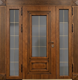 Входная парадная группа с терморазрывом, остеклением и панелями МДФ